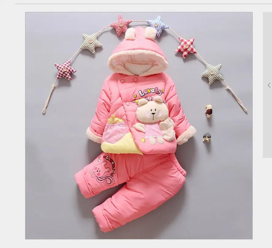Комплект из 4 предметов! Детская осенне-зимняя одежда для новорожденных девочек