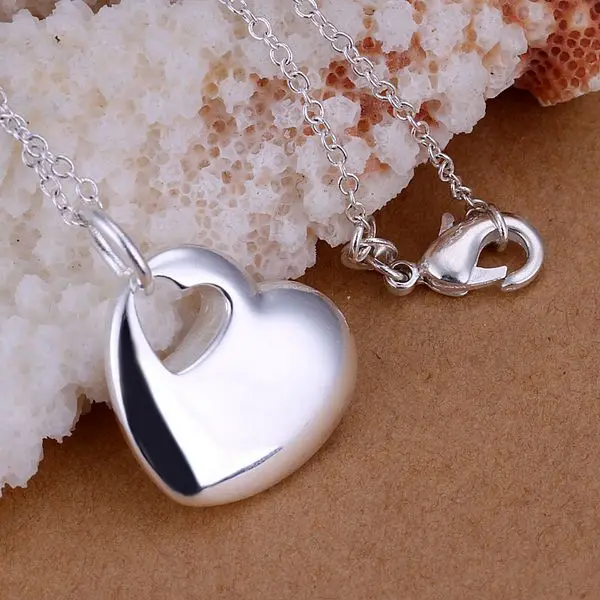 P148_2 Hot Selling Silver Color Pendants Wholesale Factory Price 925 Jewelry Fashion Pendant Heart Center Necklaces | Украшения и