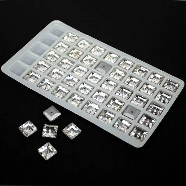 Кристально чистое страз 6 мм 8 10 12 квадратное плоское стекло для шитья DIY одежды