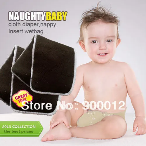 Free Shipping Charcoal Bamboo 200pcs 5 Layers(3+2) Reusable Baby Infant Cloth Diaper Changing pads Nappy Diapers Inserts