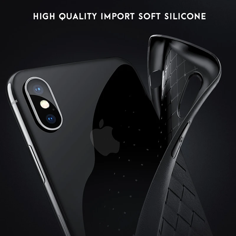 X-ENOGONE ткачество чехол для iPhone X 10 случаях Роскошные сетка Ткачество супер мягкий