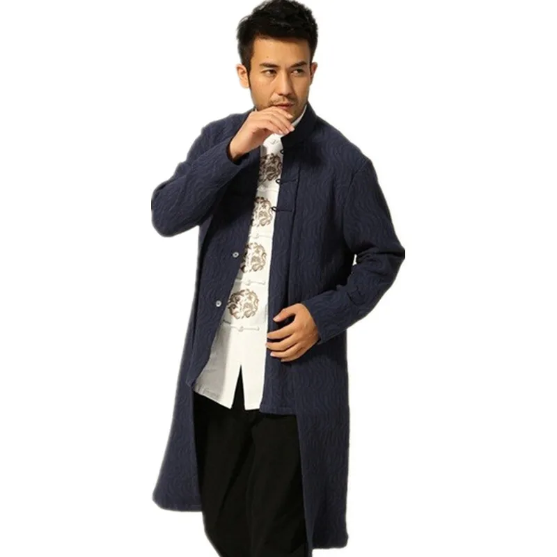 Новый модный костюм танга новинка темно синий мужской классический топ в