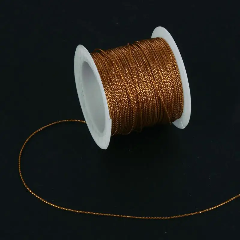 Шнур из полиэфирного волокна DIY жгут из бисера бирка для изготовление браслета ожерелья украшения из ткани Золотой Серебряный Красный