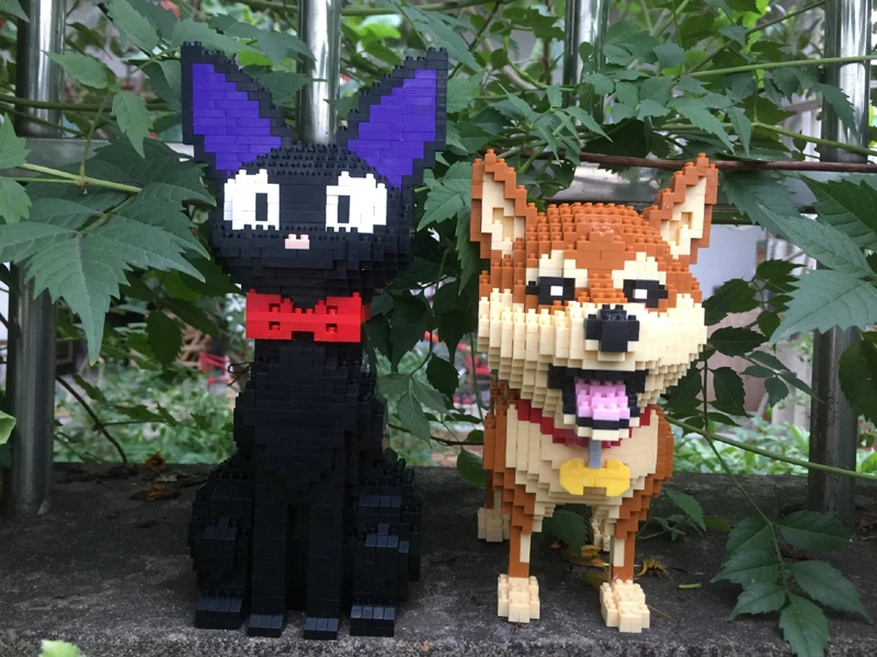 Собака кошка Хаски бульдог Бог богатства животное домашнее животное 3D модель алмаз Мини Строительные подарочные игрушечные блоки
