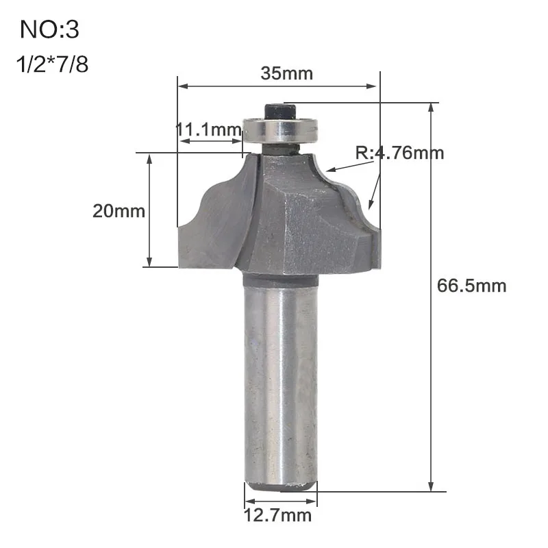 1 шт. 1/4 &quot1/2&quot хвостовик классический волнистый край литье с подшипником