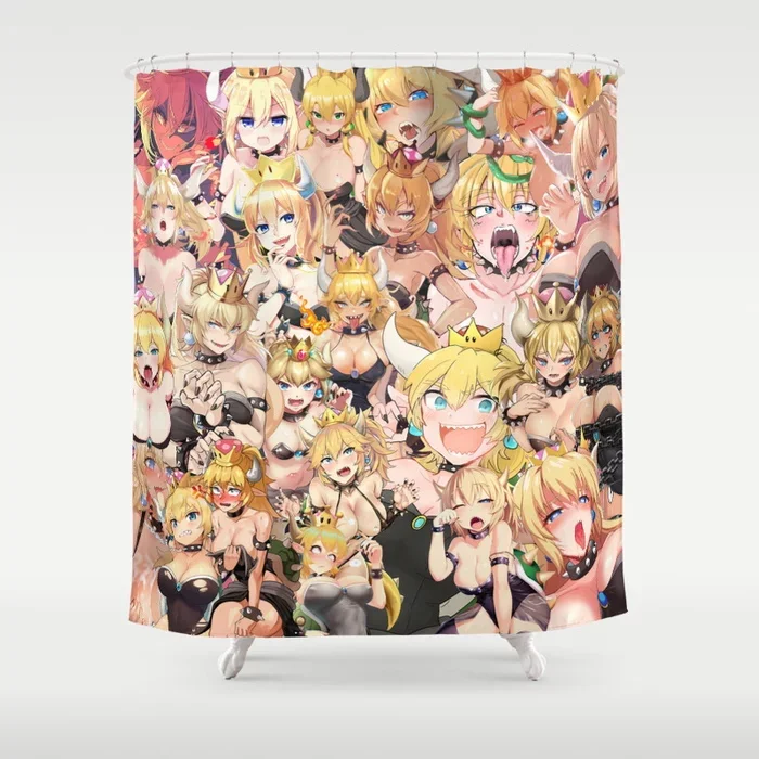 Bowsette Манга Аниме Девушки коллаж в цвет Душ занавеска для ванной продукты душ