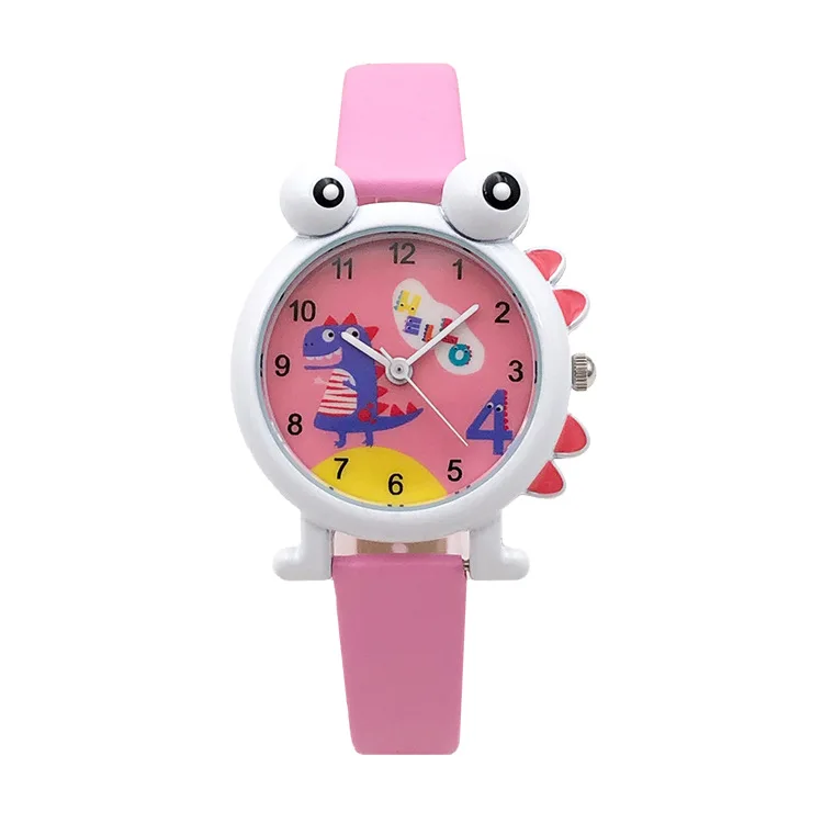 2019 children's cute little dinosaur shape student watch soft leather breathable boys and girls quartz electronic | Наручные часы
