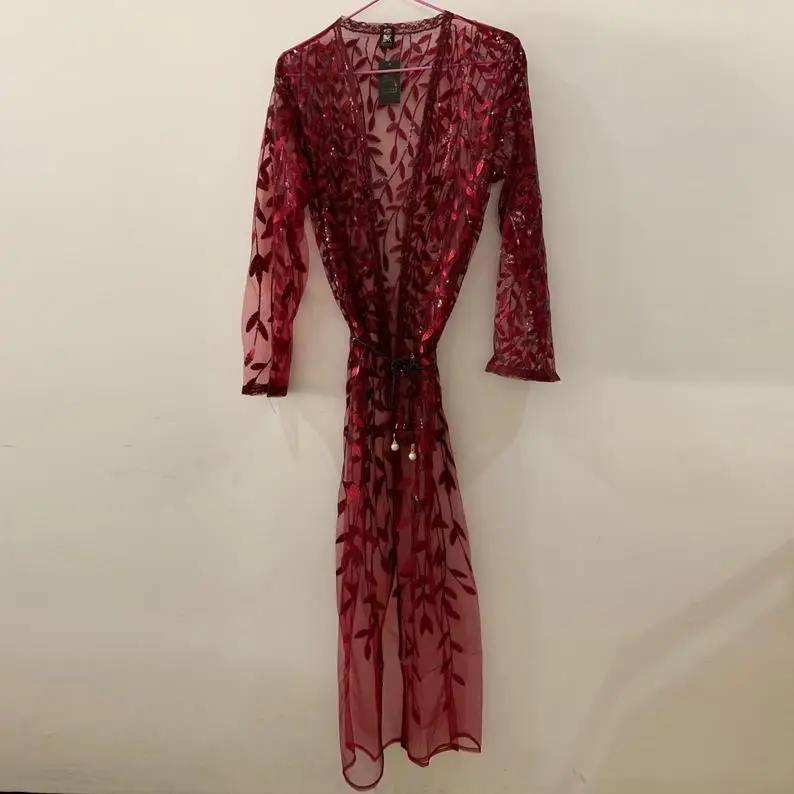 Vestidos Arabe абайя, кафтан элегантное женское вечернее платье исламское мусульманское длинное платье для девочки Caftan хиджаб Eid платья Рамадан Elbise одеяние мусульмане Longue - Цвет: Wine red cardigan