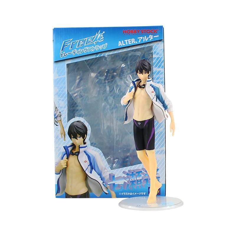 25 см 2 стиля аниме бесплатно! Iwatobi swim Club Харука нанасе Тачибана Макото ПВХ фигурка модель игрушки куклы мальчики лучшие подарки - Цвет: B with box