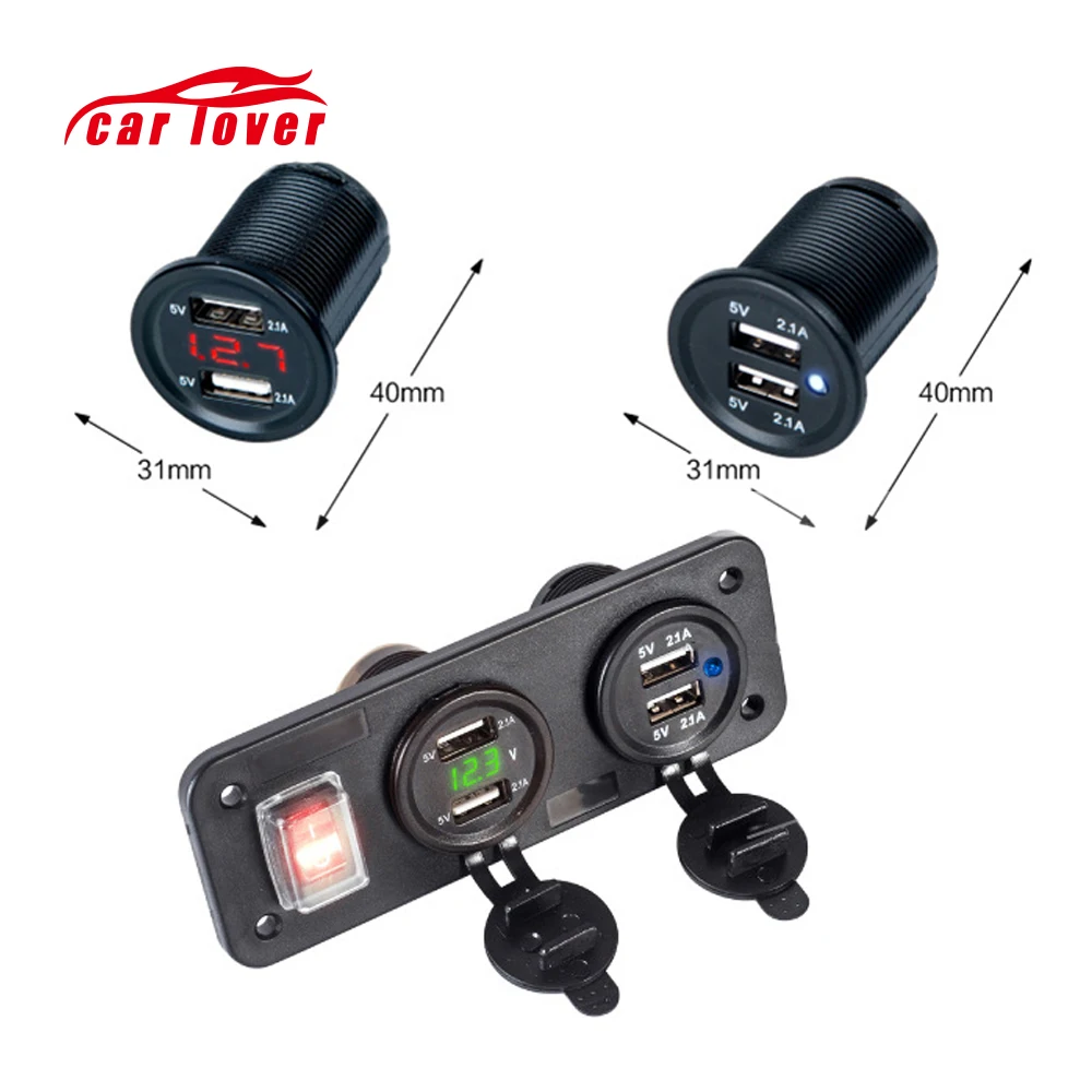 5V 4.2A зарядное устройство для мотоцикла 4 USB адаптер и переключатель зажигалки