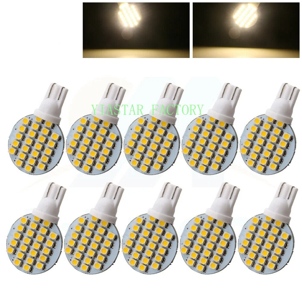 

Yiastar 50pcs New Arrivals!! T10 194 168 W5W 1210 3528 24 LED 24 SMD 12V DC Super Bright Warm White/ Cool White Auto Light Bulbs