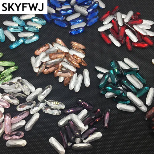 All Colors 5x15mm 7x21mm rectangle oval pointed back glass stones Loose Strass Crystal Nail Art rhinestone Crafts Dress Clothes | Дом и сад