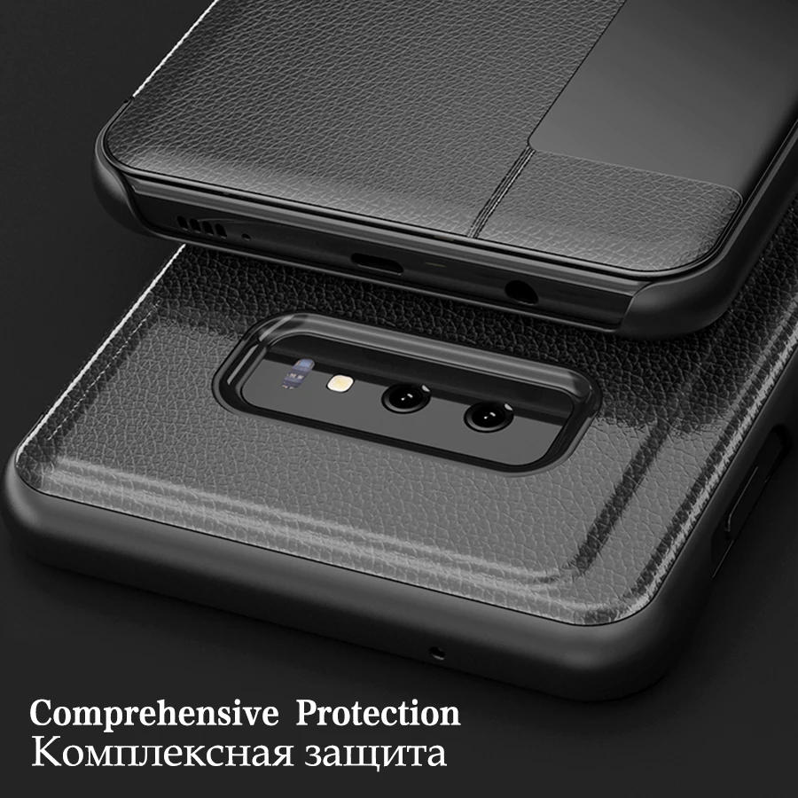 Smart View Flip Cover чехол для телефона samsung Galaxy S10 S9 S8 Plus Note 9 8 S10e S7 край A6 A7 A9 J4 J6 + плюс 2018