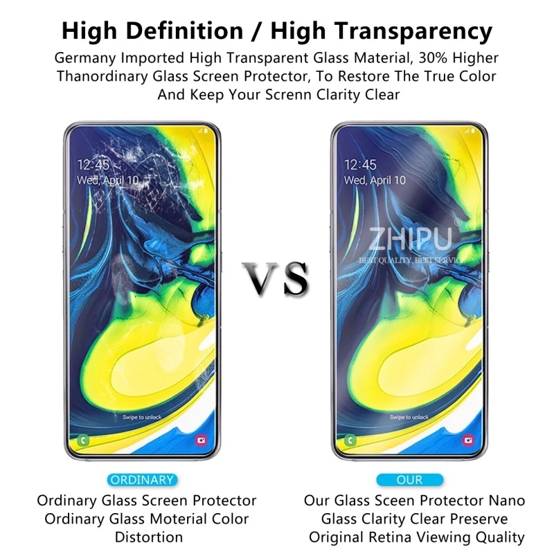 Закаленное стекло для samsung Galaxy A80 защита экрана 2.5D 9 H закаленное 6 7 SM A805F/DS защитная