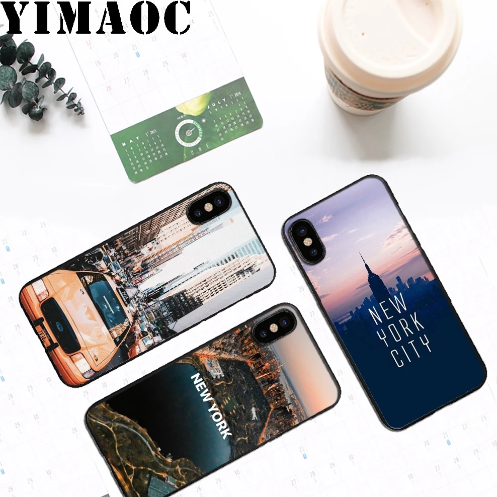 YIMAOC New York City Soft Silicone Case for iPhone 11 Pro Xr Xs Max X or 10 8 7 6 6S Plus 5 5S SE |