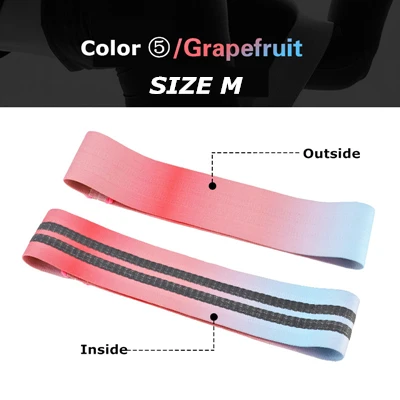 COLOR 5-M Эспандеры для йоги, анти-скольжение, расширенная Резиновая лента для упражнений, плетеная эластичная лента, Эспандер для подъема бедер - Цвет: COLOR 5-M