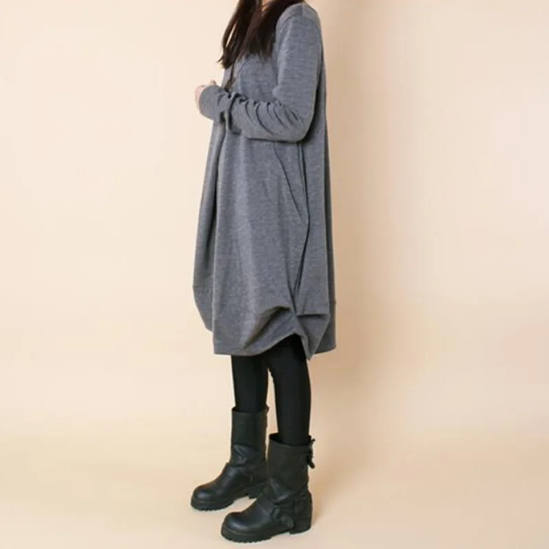 Новые осенние платья материнства размера плюс Одежда для беременных Женская