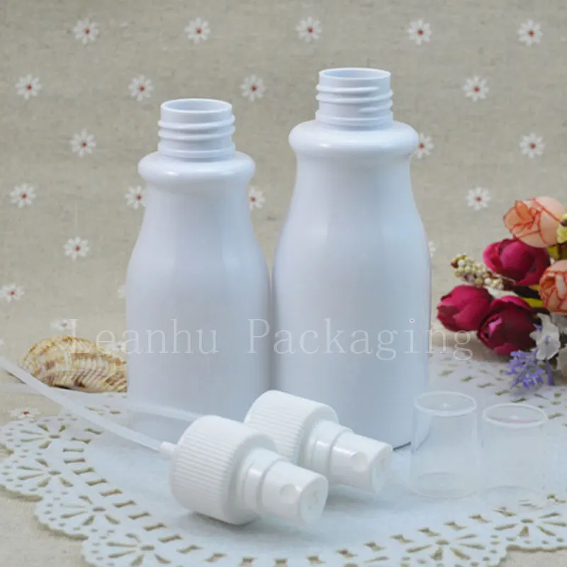 

Spray milk bottle PET bottle 110ml / 150ml bottle disinfection water replenishment white aerosol bottle with cover ,wholesale