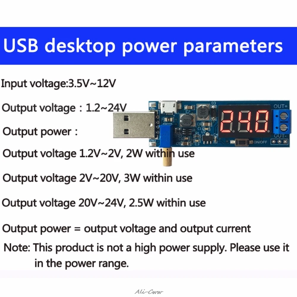 DC-DC 5 В до 1 2 в-24 в USB повышающий/понижающий модуль питания регулируемый