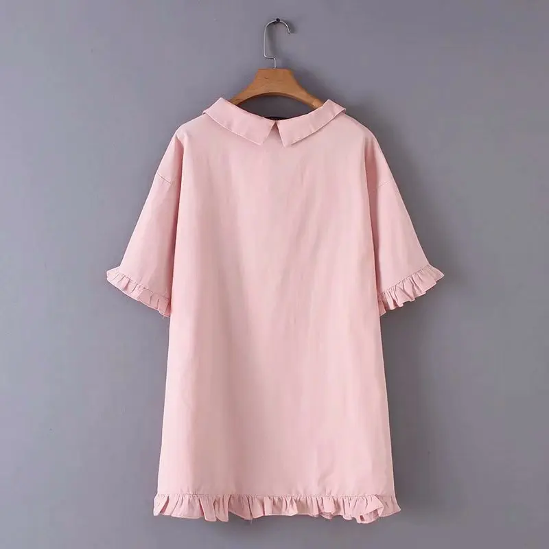 2019 Plus Size Casual Dresses Summer Women Clothing Fashion Loose Short Sleeve pineapple Dress A32-1910 | Женская одежда