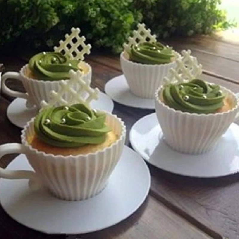 Ledifly для торта инструмент 4 шт. Силиконовые Кекс Формы кексов форма выпечка чай