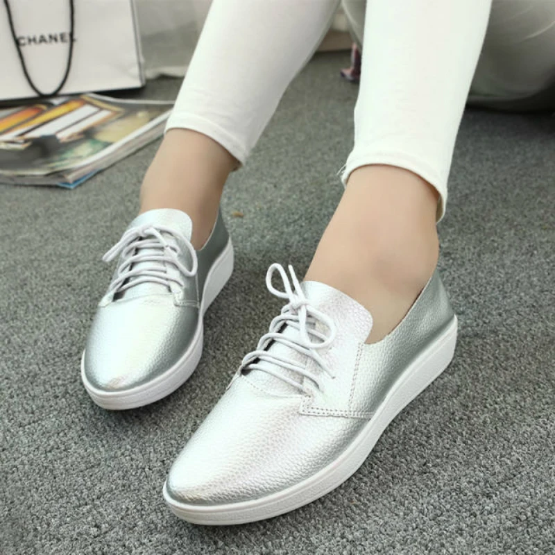 Sneaker White Flats Women Fashion Shoes Canvas Daily Wear Fitness Casual Lace Up Soft Comfortable Low Heel Black Silver | Тематическая