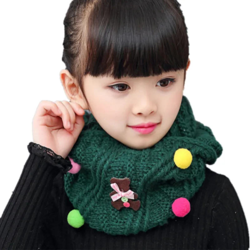 Шарф для девочек и мальчиков lihpsi Осень зима 2017 милый шарик ручной работы вязаный