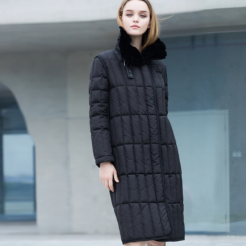 Женское зимнее пальто толстая теплая меховая парка натуральный меховой воротник