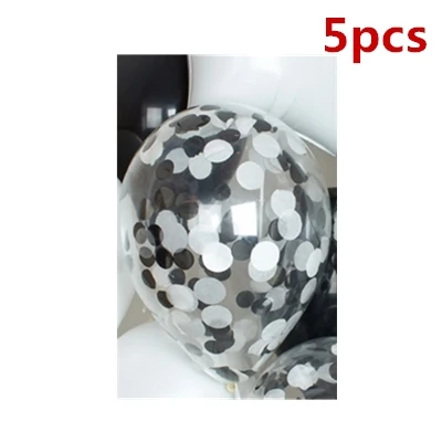 5pcs confetti Набор воздушных шаров для футбола, черно-белые латексные шары Конфетти Для маленьких мальчиков с днем рождения, воздушные шары для украшения детских игрушек - Цвет: 5pcs confetti