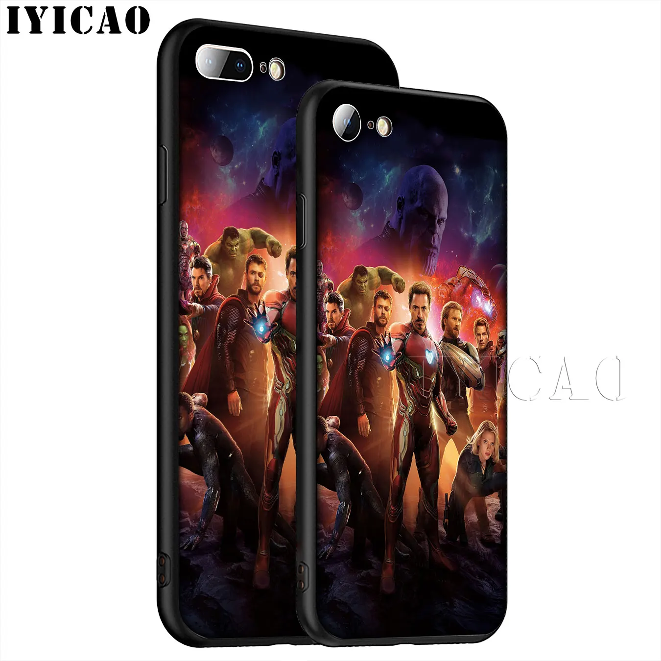 IYICAO Marvel Marvel's The Avengers Soft Silicone Phone Case for iPhone XR X XS 11 Pro Max 6 6S 7 8 Plus 5 5S SE TPU Black Cover |