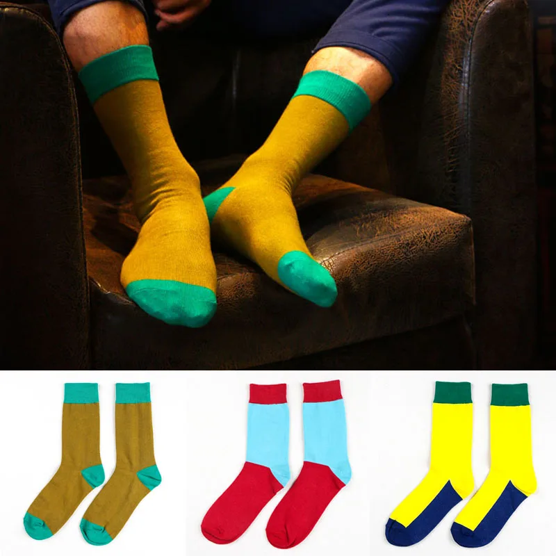 Новые цветные носки из чесаного хлопка для пар уличные повседневные