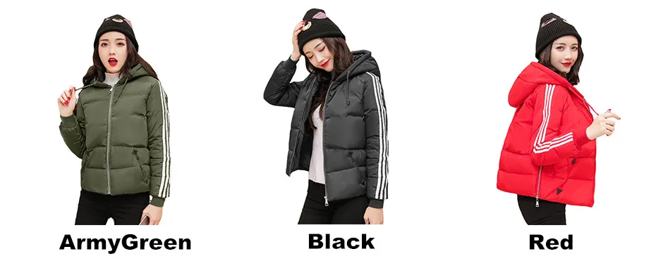 New Winter Jacket Women Fashion Coat Padded Solid Hooded Jacket Outwear High Quality Slim Parka Women's Clothing