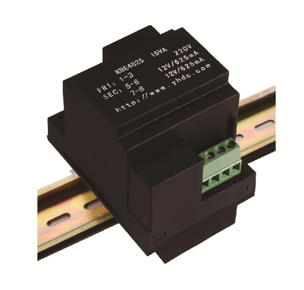 YHDC KBE4825 мощность 15ва входное напряжение 220 В Выход 2*12 din-рейка трансформатор