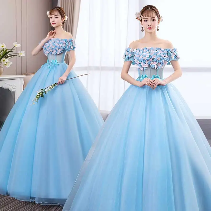 Ruthshen 2020 новые сказочные небесно голубые платья для Quinceanera с открытыми плечами
