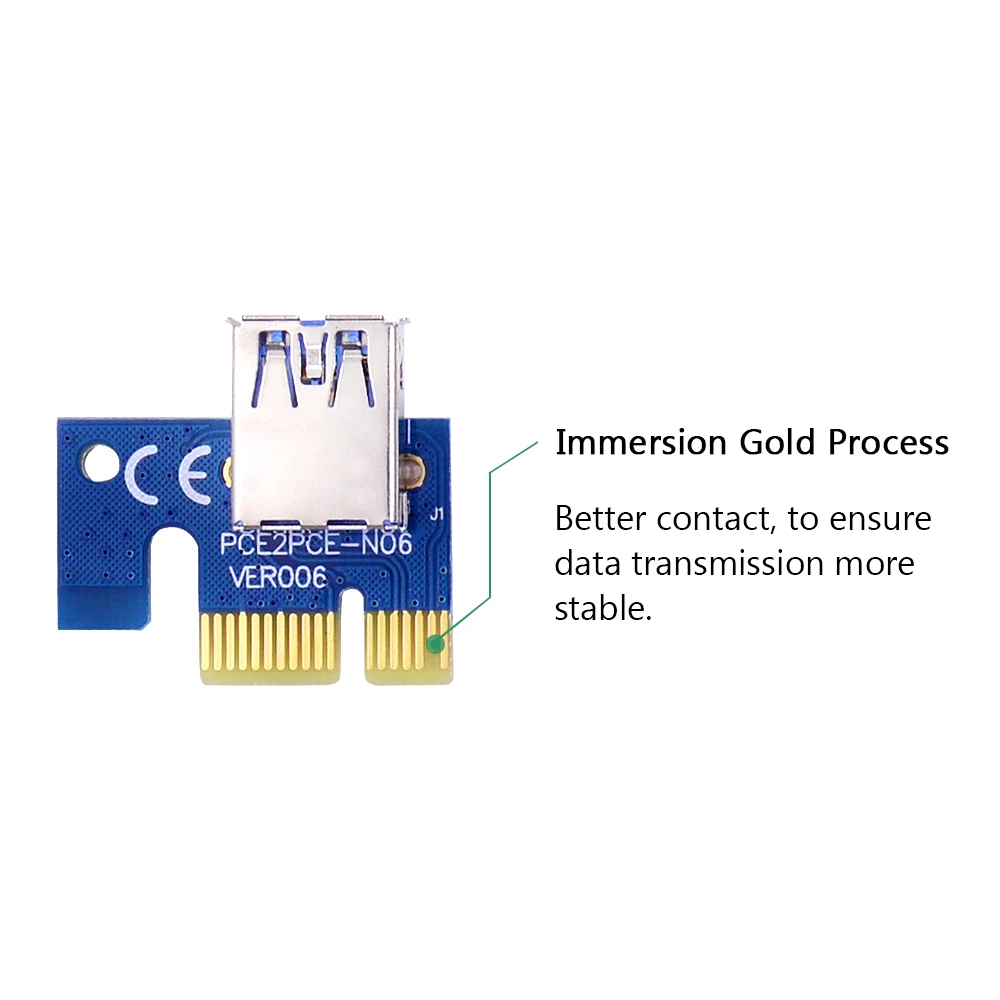 CHIPAL 10 шт. VER006C 0 6 M PCI-E Райзер-карта PCI Express PCIE 1X до 16X расширитель USB 3 кабель
