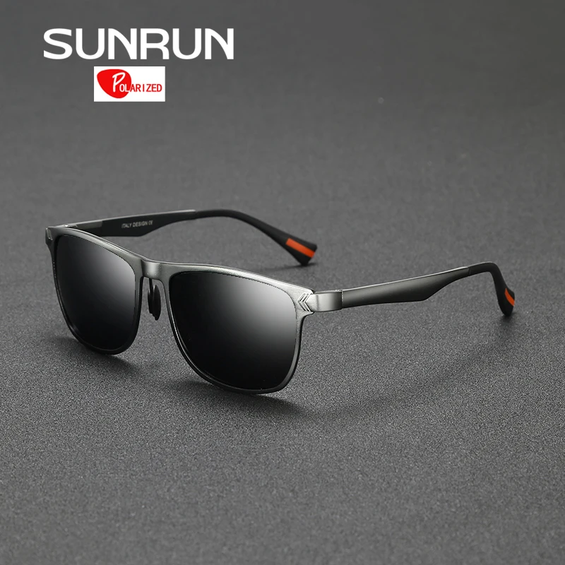 Солнцезащитные очки SUNRUN Мужские поляризационные алюминиевые рамки