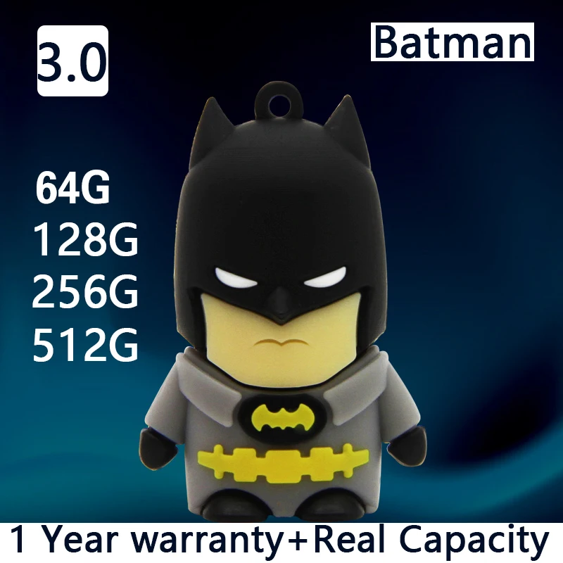 USB флеш накопитель 3 0 Batman Cle 32 ГБ 512 крутой специальный подарок модная Горячая