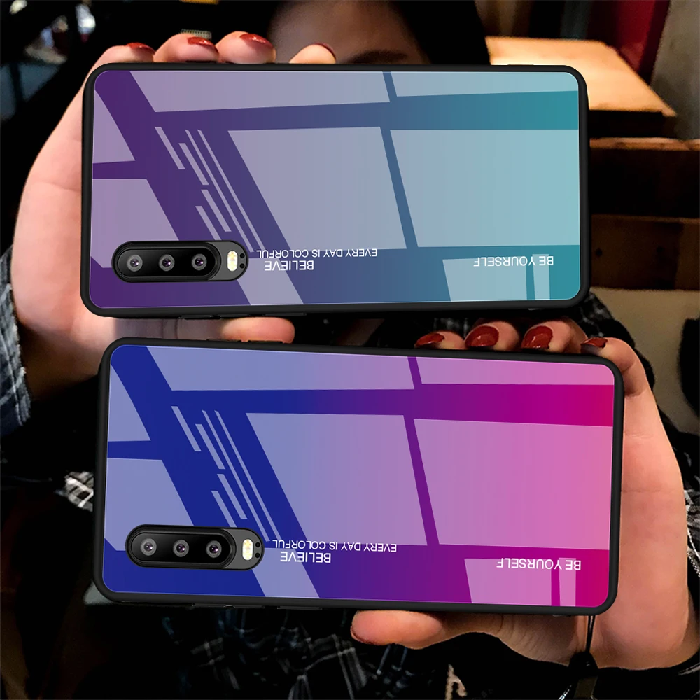 50 шт. градиентный стеклянный чехол для телефона Huawei p30 pro p50 mate 20 p40 p20 p20lite|Бамперы| |
