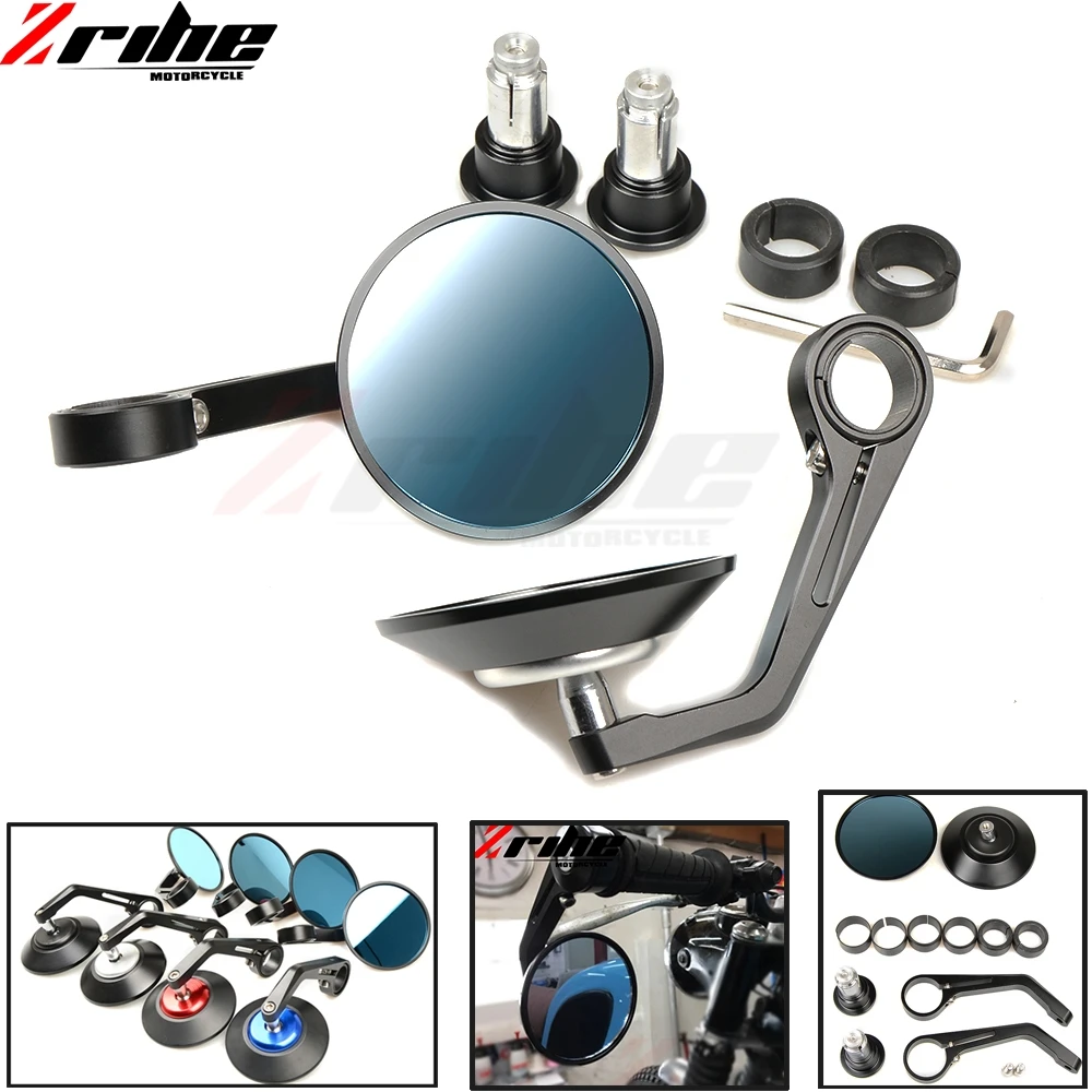 

1 Set Motorcycle Aluminum 7/8" 22mm Bar End Side Rearview Mirror Universal Motorbike Bike Handlebar Rear View Mirrors