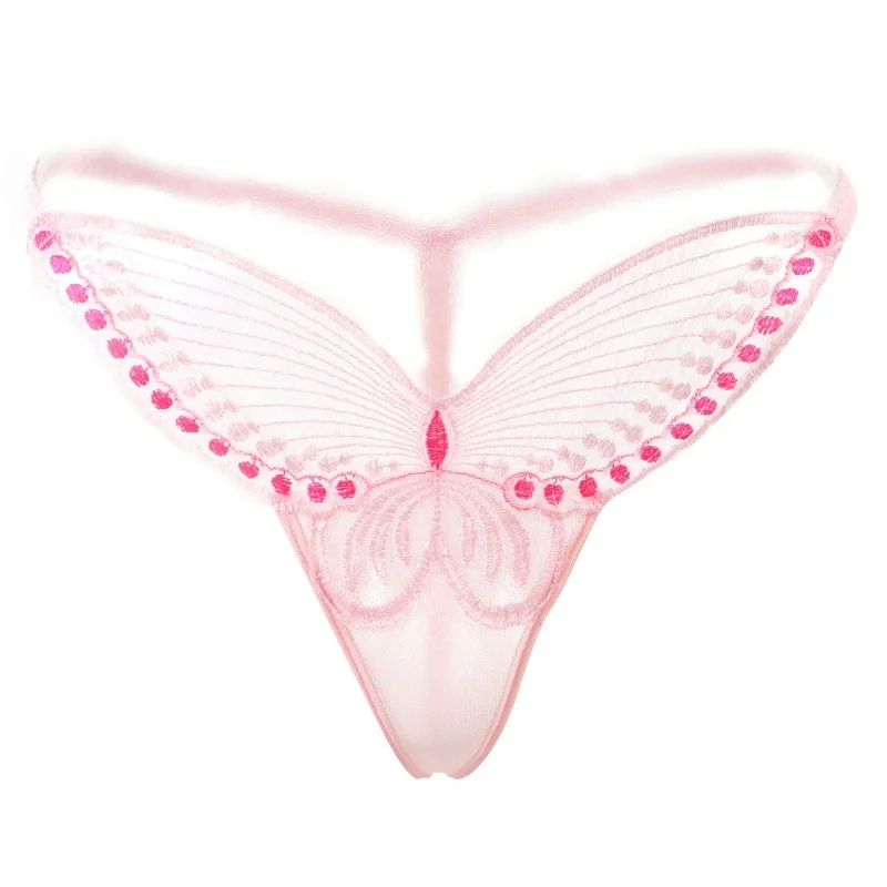 Прекрасная кукла Королевский Вышивка Кружево сексуальные стринги T Back мягкие