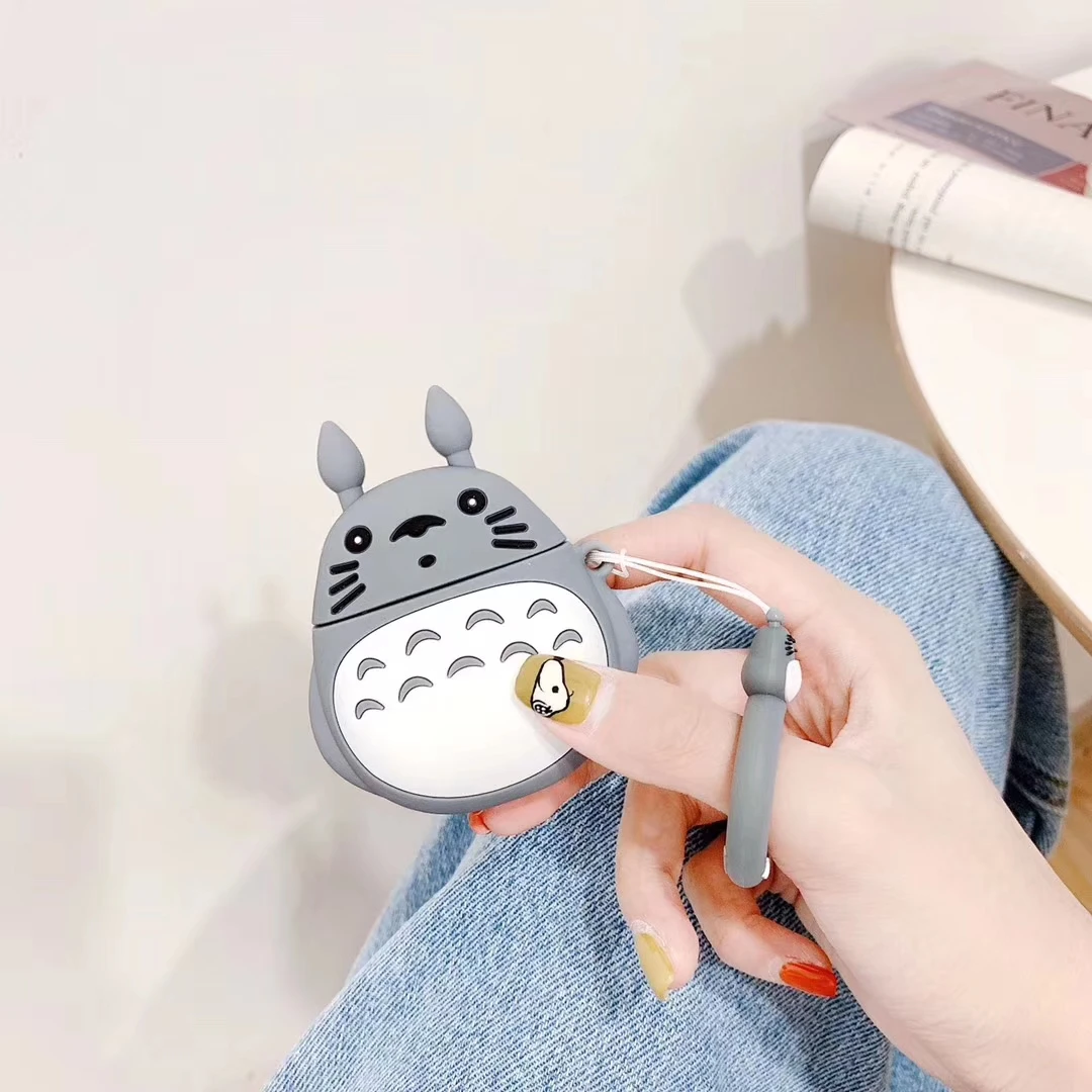 Мягкий чехол с японскими мультяшными животными для Airpods милый 3D наушников Totoro