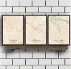 Феникс Питтсбург Портленд Raleigh Сакраменто Солт-Лейк-Сити Сан-Antonio Сан-Diego Санта-Барбара США плакат