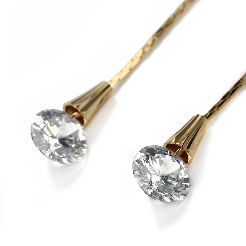 Women Long Dangle Drop Earrings with Opal Stone Chains and AAA+ Cubic Zirconia Zircon Trendy Style High Quality |