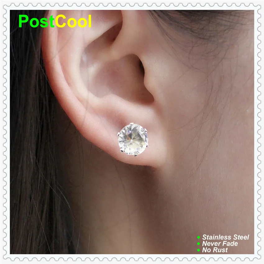 Модные украшения серьги с бесцветными искусственными алмазами Кристальные