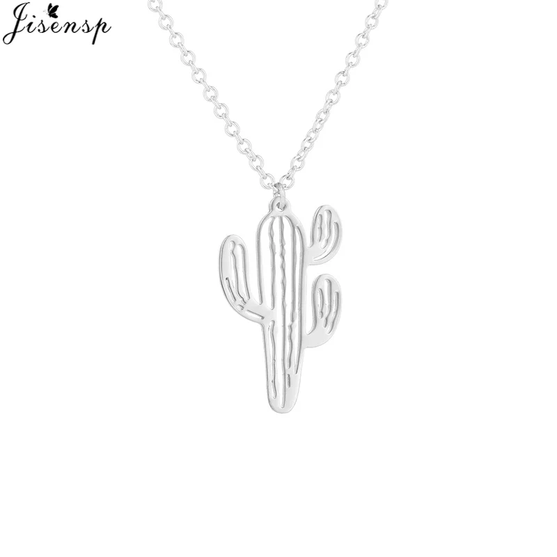 Jisensp Fashion Cactus Necklaces Pendants for Women Natural Plant Jewelry Chain Choker Necklace Mother Birthday Gifts Bijoux | Украшения и