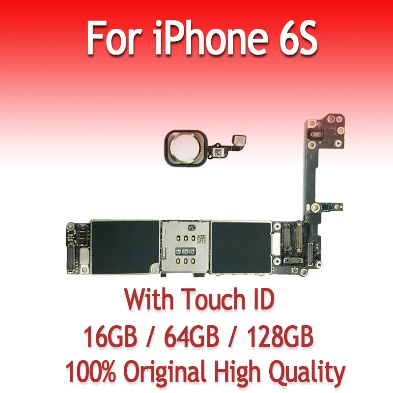 16 Гб 64 128 ГБ оригинальная материнская плата для iPhone 6S с отпечатком пальца