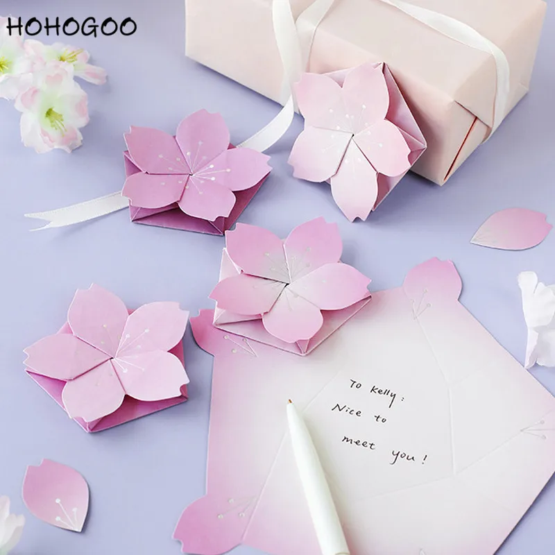 HOHOGOO 3 шт./упак. DIY Cherry Blossom форма свадебные приглашения Творческий складная