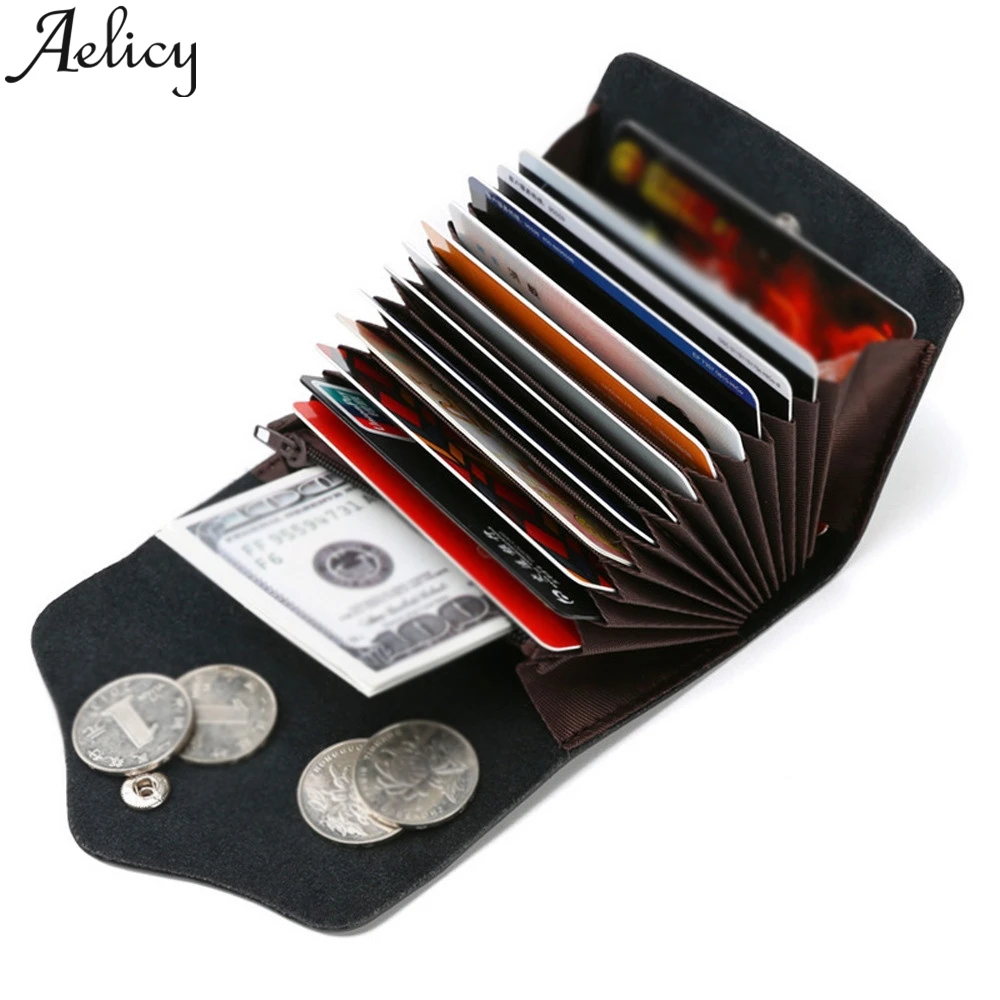 Aelicy Мужской Женский Повседневный винтажный короткий кошелек сумочка кожаный для