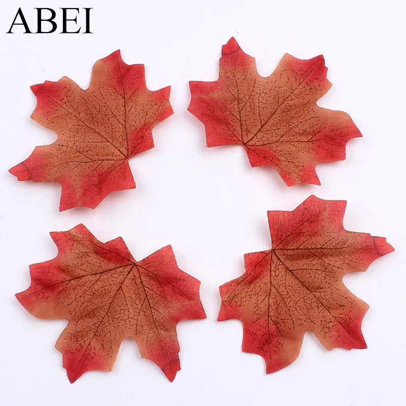 100 шт./лот Искусственные Шелковые кленовые листья Осенние искусственные цветы