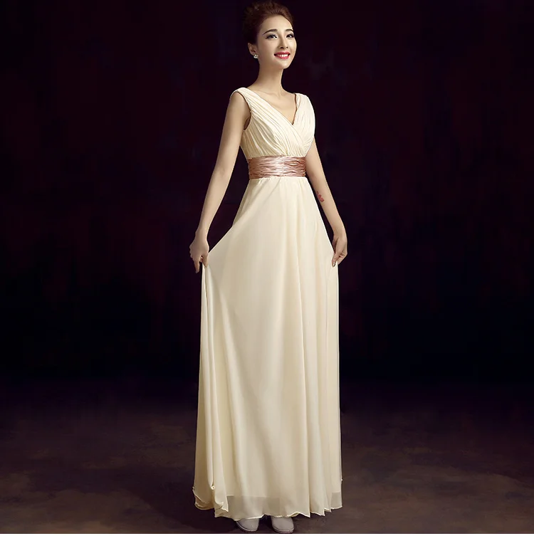 Vestido de festa, винтажное платье без рукавов с v-образным вырезом, широким поясом из ленты, мягкое бежевое платье подружки невесты, длинные женские вечерние платья на свадьбу